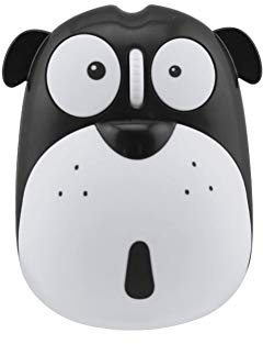 FLY WAY Cute Wireless Mouse, Cartoon Dog 2.4GHz Rechargeable Cordless Mouse with Nano USB Receiver Children Mice Kids Gaming Mouse for Notebook,Laptop,PC,Desktop (black)