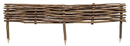 Prestige Wicker Hazel Wood Lawn Edging Fence (Large (120cm))