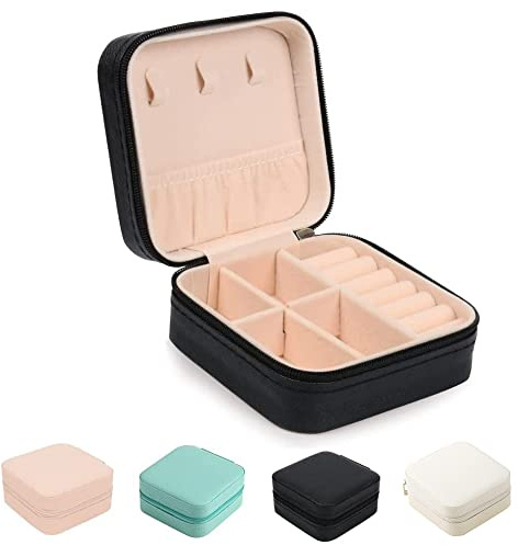 JARAGAR Small Jewellery Box, Portable Travel Jewellery Organiser Leather Mini Travel Jewelry Box for Rings Earrings Necklace Bracelets Jewelry Gift for Women Girls
