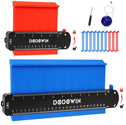 dodowin Contour Gauge 2 Pieces, Gifts for Men Husband Dad Him, Profile Outline Shape Duplicator for Tile Laying Carpenter, Woodworking Tools for Flooring, Anniversary Birthday Gift ldea, Home Gadget