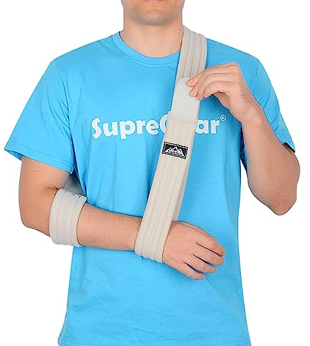 supregear Arm Sling, Verstellbare Schulter Brace Immobilizer Rotator Manschette Leichte Arm Swathe Unterstützung für Schulter Verletzungen, Gebrochene Knochen für Linken Rechten Arm Männer Frauen