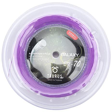 Buachois Cuerda De Raqueta De Bádminton, Cuerda De Bádminton De Alta Elasticidad De 200 M, Línea De Bádminton De Durabilidad De 0,7mm para Raquetas De Bádminton, Volantes(Purple)