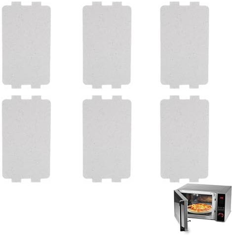 Mica per Microonde,Piastra di Mica,Foglio di Mica Universale Copertura di Guida,Piastra di Mica per Onde per Microonde,Forno a Microonde Piastre di Mica, (6pc-10.7 * 6.4cm)