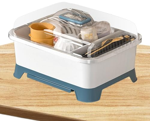 Fulenyi Égouttoir à bouteilles avec couvercle – Égouttoir à vaisselle pour cuisine – Égouttoir à vaisselle avec couvercle, support de rangement d'assiettes, support de biberon d'allaitement, égouttoir