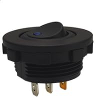 4 Stück Kippschalter 12V, Kfz Schalter Blauer LED-Beleuchtungs-Rundschalter 20A Selbsthemmung Wippschalter 3 Pin Rund EIN/AUS Schalter Wasserdichter Beleuchtungsschalter Einrastbare für Auto Boot