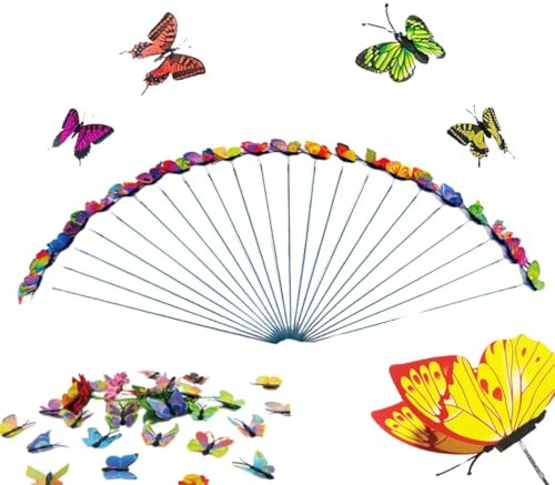 20 Pièces Piquets de Papillons de Jardin, Papillons Décoration de Plantes, Décoration en Forme de Papillon Imperméables, Design réaliste à Deux Couches, décorations de Papillons imperméables