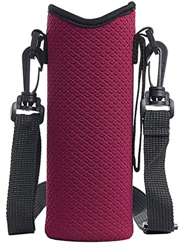 Funda de neopreno para botella de agua para bolsa de transporte con correa ajustable para el hombro para botellas de acero inoxidable y vidrio
