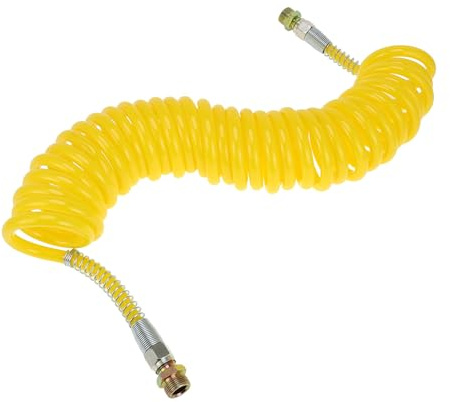 Partuto Manguera De Freno De Aire En Espiral De 30 Círculos Enfriador De Aceite Línea De Cola Corta Bobina Tractores Ensamblaje Con Conexión M22X1.5 Npt Amarillo 24.5Ft