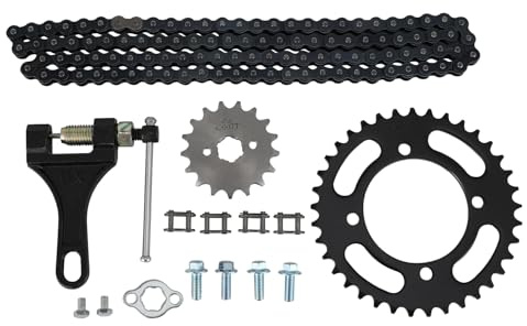 Juego de cadena 420, piñón de transmisión trasera de 37 dientes de 76 mm, herramienta de ruptura de cadena de 17 mm para bicicleta de bolsillo, Pit Bike ATV Quad de 49 cc, 50 cc-125 cc