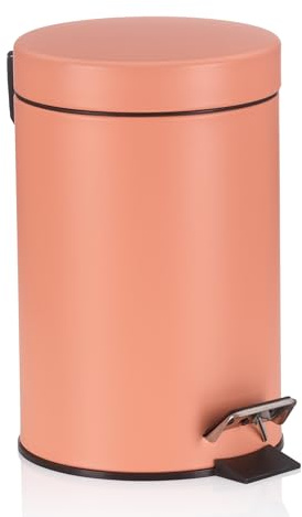 kela Kosmetikahink rosa 3 l, metall soptunna badrum, badrumsoptunna med inre hink och handtag, MONACO, persikorosa matt
