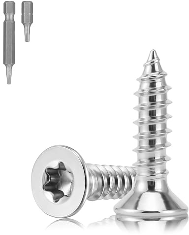 NZNSML Lot de 150 vis à bois en acier inoxydable M3,5 x 12 mm Torx Vis autotaraudeuses en acier inoxydable pour meubles, réparation de machines, fixations