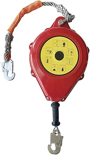 GVNFJKJK Arneses de Seguridad para Trabajos aéreos, Cordón de protección contra caídas Línea Vida retráctil, autorretráctil, arnés Seguridad for Trabajos aéreos Construcción techos(10m)