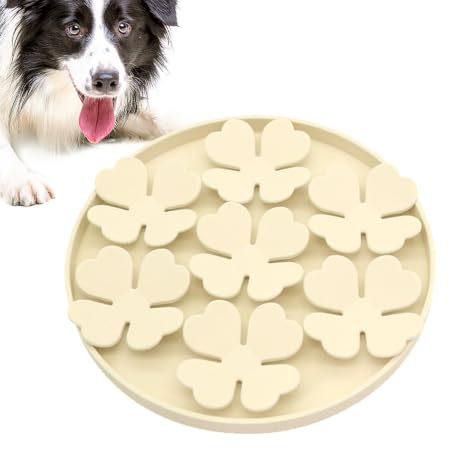 Läckagekudde för hundar, läckmatta för hundar förhöjd blomdesign, stark | Långsammare för hundar våt eller torr mat, snacks, vård, husdjursträning, dusch, vägg, golv, hund, lång