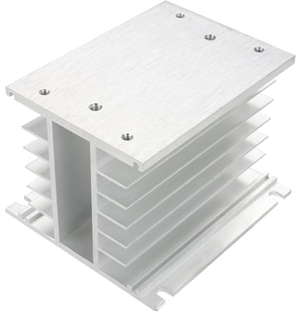 Baomain Heat Sinks Aluminum for 3 Phase Solid State Relay 10A-100A, 110mm x 100mm x 80mm