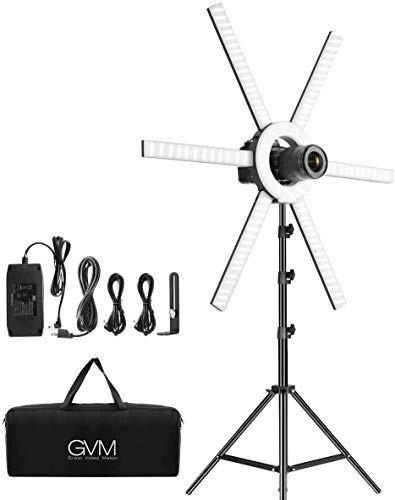 GVM 600S 90W LED Anello Luminoso, Illuminazione Video a LED Bicolore 3200K-5600K con Treppiede, Luce video a LED con Treppiede, per Foto e Video, per YouTube