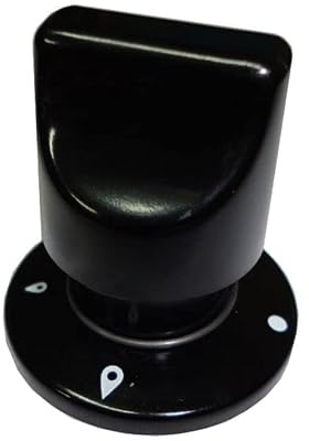 Ariston Indesit - Manopola per cucina piano cottura completa di ghiera e molla con incastro perno Ø 6 mm. in plastica nera - M2726 (1 pezzo)