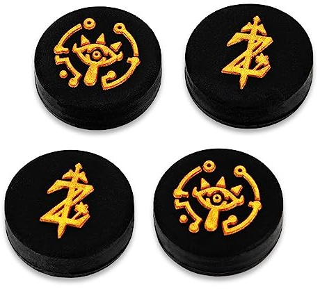 Owngen Cute Thumb Grip Caps for Nintendo Switch/Lite/OLED, Silicone Analog Joystick Button Cover Thumbstick 3D Ergonomic Cap for NS Controller Joycon (Black)