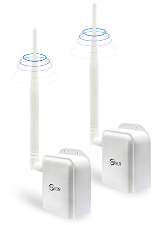 Puente inalámbrico punto a punto de acceso inalámbrico de larga distancia, puente WiFi de 2,4 G, soporta 800 m de distancia de transmisión al aire libre, adecuado para sistemas de seguridad, cámaras