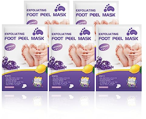 Holzsammlung Mascarilla Exfoliación de Pies 5 PACK - Exfoliantes Calcetines Exfoliante Pies Máscara Pies Foot Mask - Quita Cutículas y Callos, Eliminar Piel Muerta Foot Peeling Mask Hidratante#01