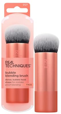 Real Techniques Bubble Blending Make-up-Pinsel, Mehrzweck-Gesichtsbürste für Flüssig-, Creme- und Puderprodukte, einzigartiger Bürstenkopf, synthetische Borsten, vegan und tierversuchsfrei, 1 Stück