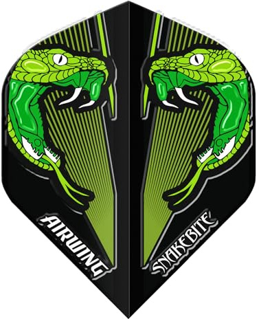 Röd DRAGON Airwing Unique Moulded Peter Wright Snakebite grön V-standard dartflyg 1 set per förpackning (totalt 3 dartblommor)