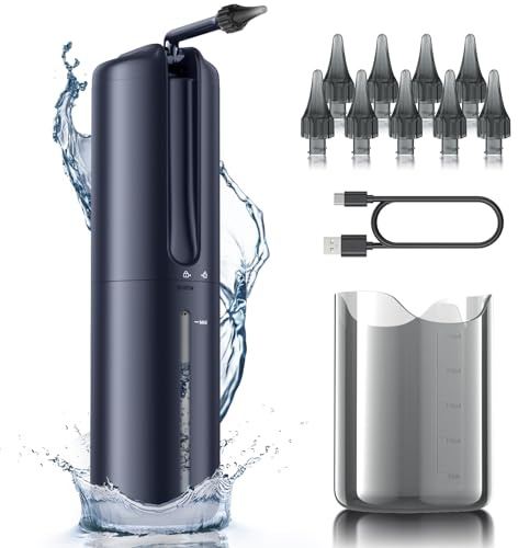 Ear Wax Removal - Electric Ear Cleaner - Ear Irrigation Kit Safe Ear Irrigation Flushing System with 4 Pressure Settings - Effective Ear Wax Removal Tool for Earwax Buildup (Dark Blue)