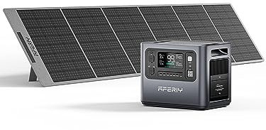 AFERIY Générateur Électrique Portable 2400W avec Panneau Solaire 400W, Station d'Alimentation 2048Wh, 3 Sorties CA 2400W (4800W Pic), 220V-240V, Centrale Électrique Portable pour Camping, Voyage