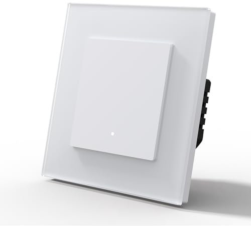 MVAVA Alexa, interruttore della luce WiFi, intelligente, da incasso, in vetro, compatibile con Alexa/Google Home, funziona con l'app Tuya/Smart Life, cavo neutro richiede 1 vano, 1 via
