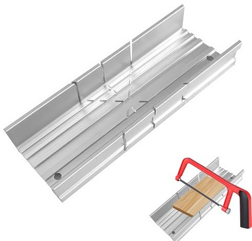 Metal Mitre Block, Mitre Box by Aluminium and Steel Construction Mini Mitre Block with 3 Cutting Angles for Cutting Wood and Soft Metals (13.5 * 4.2 * 2.2cm)
