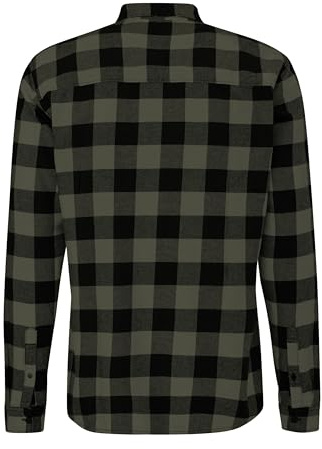 QS Regular fit: flannel shirt with Kent collar, 79N0_Olive Green, Large