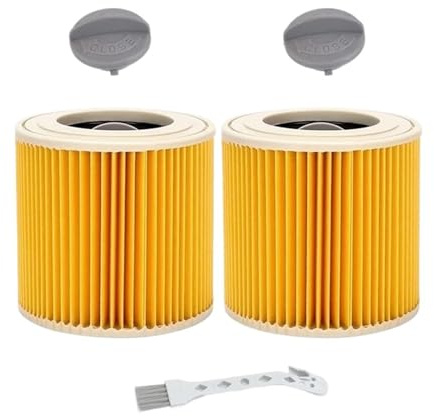 Paquete De 2 Filtros De Cartucho De Repuesto For Aspiradora Karcher, WD3 Premium, WD2, WD3, WD3P, MV2 Y MV3.
