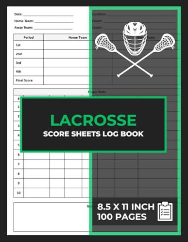 Lacrosse Score Sheets Log Book: Team Lacrosse Scoring Logbook | Lacrosse Game Scorebook for Coaches & Players | Match Stats Tracking Journal