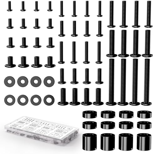 PUTORSEN Universal VESA Schrauben Set - M4 M5 M6 M8 Schrauben mit Abstandhalter, für TVs/Monitore bis 80 Zoll, Kompatibel mit Monitor-Wandhalterungen und TV-Standfüßen