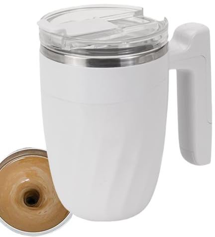 Genérico Bicchiere con agitazione magnetica | automatica sicura e rimovibile - Magnetica a ricarica rapida, per famiglia, amici, studenti, uomini, donne, casa, interni, cucina, cioccolato e tè