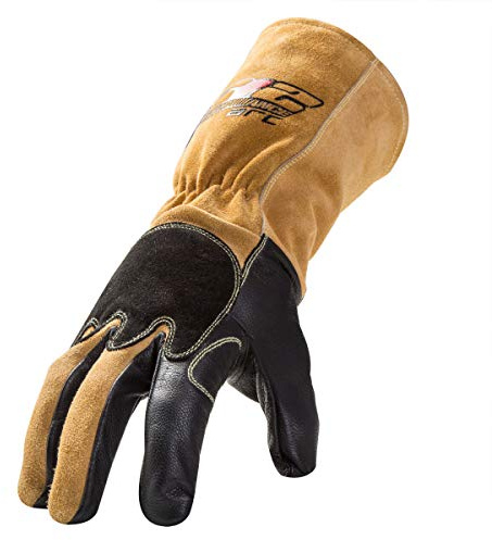 212 Performance Arc Premium Tig Welding Gloves, Grade A Leather, High Dexterity, Kevlar Thread, Open Cuff, Brown and Black, X-Large