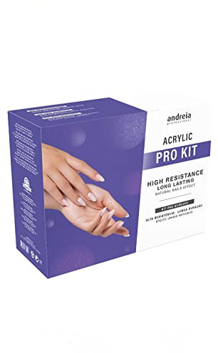 Andreia Professional Acrylic Nail Kit - PRO Kit with Acrylic Powder Clear & Cover Pink, Ultrabond Nail Primer, Acrylic Liquid Slow, No Wipe Top Coat, Prep + Clean, Nail File & Towel