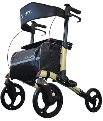 Identités, Rollator Neo Fold Evolution, bequeme Rückenlehne, inklusive Tasche, leistungsstarke Bremsen, handlich und stabil, breite Räder, faltbar mit Sicherheitsklappe, leicht, tragbar, Farbe