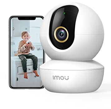 Imou 4MP WLAN IP Kamera Überwachungskamera Innen KI-Personenerkennung Nachtsicht mit Zwei-Wege-Audio kompatibel Datenschutzmodus mit Alexa für Hausstier, Babyphone Ranger SE