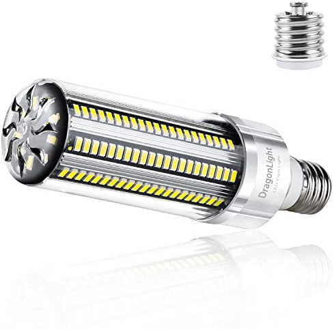 DragonLight 54W Superhelle Mais Licht LED Glühbirne(Ersetzt 400Watt) - E27 Edison LED Lampe mit E40 Adapter - 6000K Kaltweiß 6500 Lumen für Gewerblichen Bereich Beleuchtung - Garage Lagerhaus Fabrik