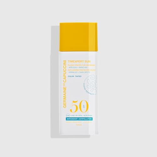 Germaine de Capuccini - Timexpert Sun Fluido Protector Antiedad SPF 50 - Crema solar con color - Protección, antiedad con un toque de pigmentación - Evita manchas y arrugas - 50 ml