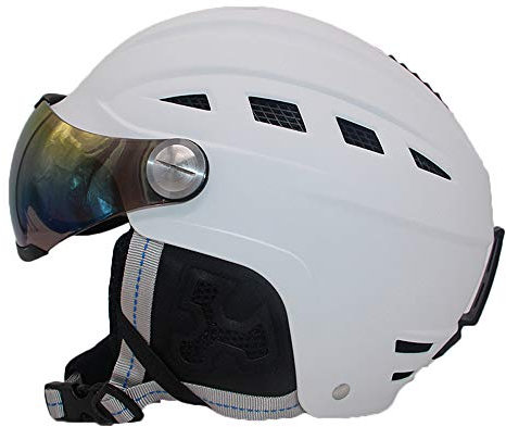 ADITAM Skidhjälm Dam Herr Skid Snowboardhjälm Snow Sports Justerbart hjälmvisir med avtagbara fotokromatiska polariserande glasögon Double the comfort