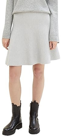 TOM TAILOR Denim Damen 1038743 Skater Mini-Rock, 32510-basic Light Grey Melange, M