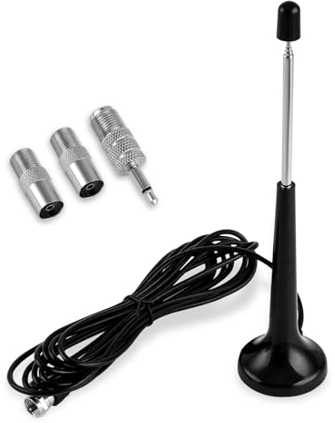 Radio Rod DAB+ Antenne, FM Radio Antenne Stabantenne, für den Empfang von DAB+ und FM/UKW, mit Magnetfuß und 3 m Verlängerungskabel, für Stereo Radioempfang