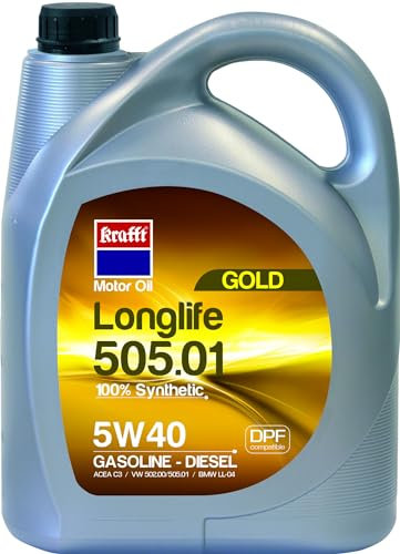 Krafft Aceite Motor 5W40 Longlife 505.01 para Coches Diésel y Gasolina 5L