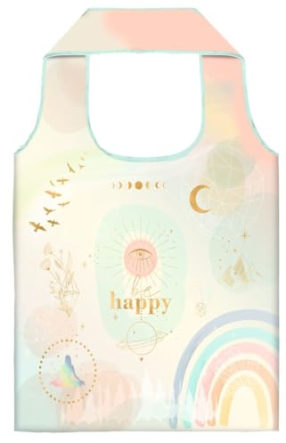 moses. Shopper recyceltes PET Be Happy | Größe der Tasche ca. 40 cm x 66 cm | aus recyceltem PET | Beutel zum Einkaufen