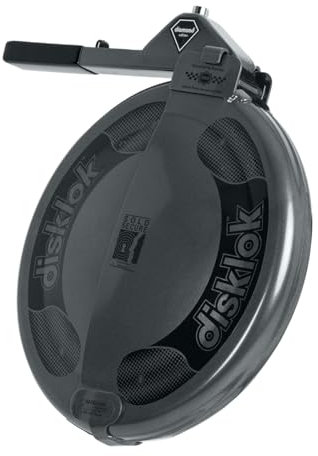 Disklok Diamond Edition Security Car Steering Wheel Full Cover Anthracite Lock Combo Pack, Anti-Angle Grind Diamonite Anti-Theft Lock Police Approved Device Inc. Case & Cover (Medium 39cm - 44cm)
