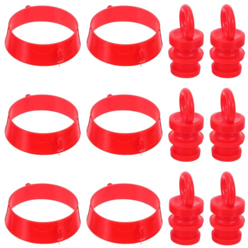 Cabilock Kit de Conector Cónico Abs Rojo para Conos de Tráfico y Cadenas de Barrera, Anillos Seguros y Resistentes para Gestión Estable en Carretera y Hogar
