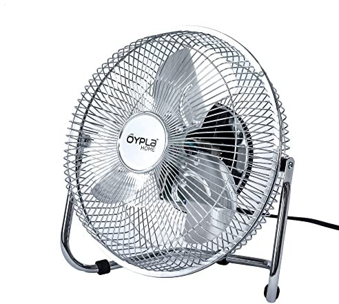 Oypla 3 Speed Floor Standing Gym Fan Hydroponic (Chrome, 9 Inch)
