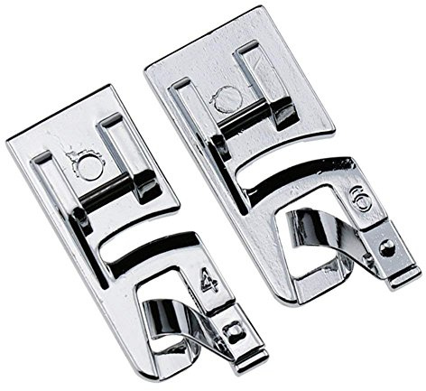 Narrow Rolled Hem Sewing Machine Presser Foot Set (4mm and 6mm)- Fits All Low Shank Snap-On Singer, Brother, Babylock, Euro-Pro, Janome, Kenmore, White, Juki, New Home, Simplicity, Elna