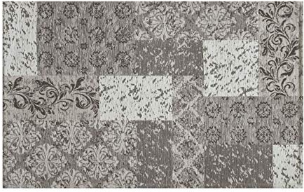 BIANCHERIAWEB Tappeto Velour Antiscivolo da Camera E Salotto Disegno Saturno Argento By Suardi 175x240 cm Argento